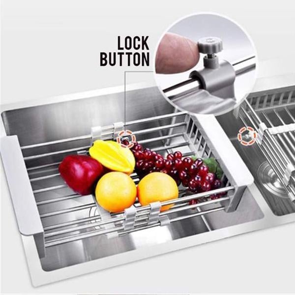 Retractable Sink Drainer Rack | Stainless Steel & Space-Saving