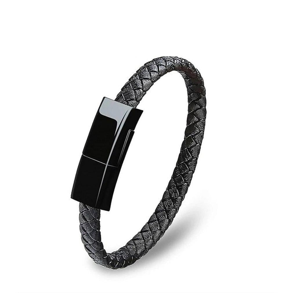 Leather Mini USB Bracelet Cable | Stylish & Portable Charging