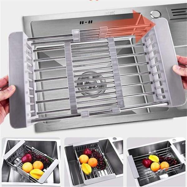 Retractable Sink Drainer Rack | Stainless Steel & Space-Saving