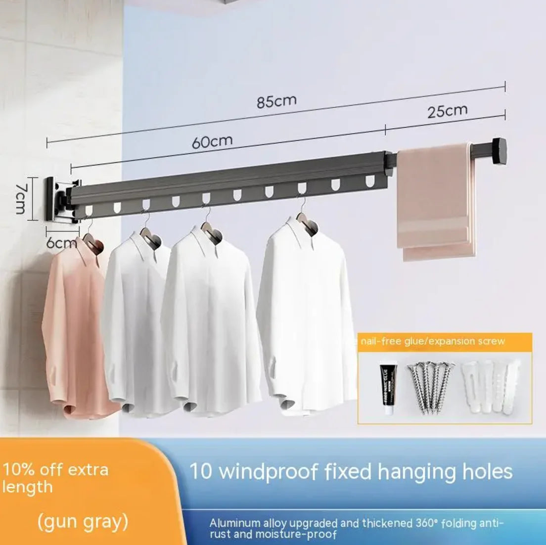 Aluminum Suction Cup Clothes Hanger