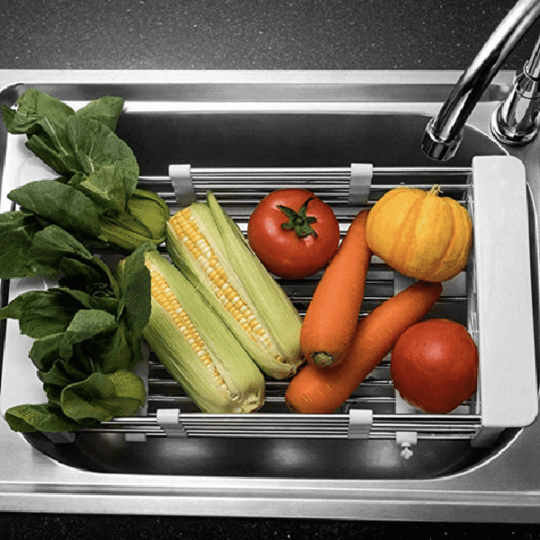 Retractable Sink Drainer Rack | Stainless Steel & Space-Saving