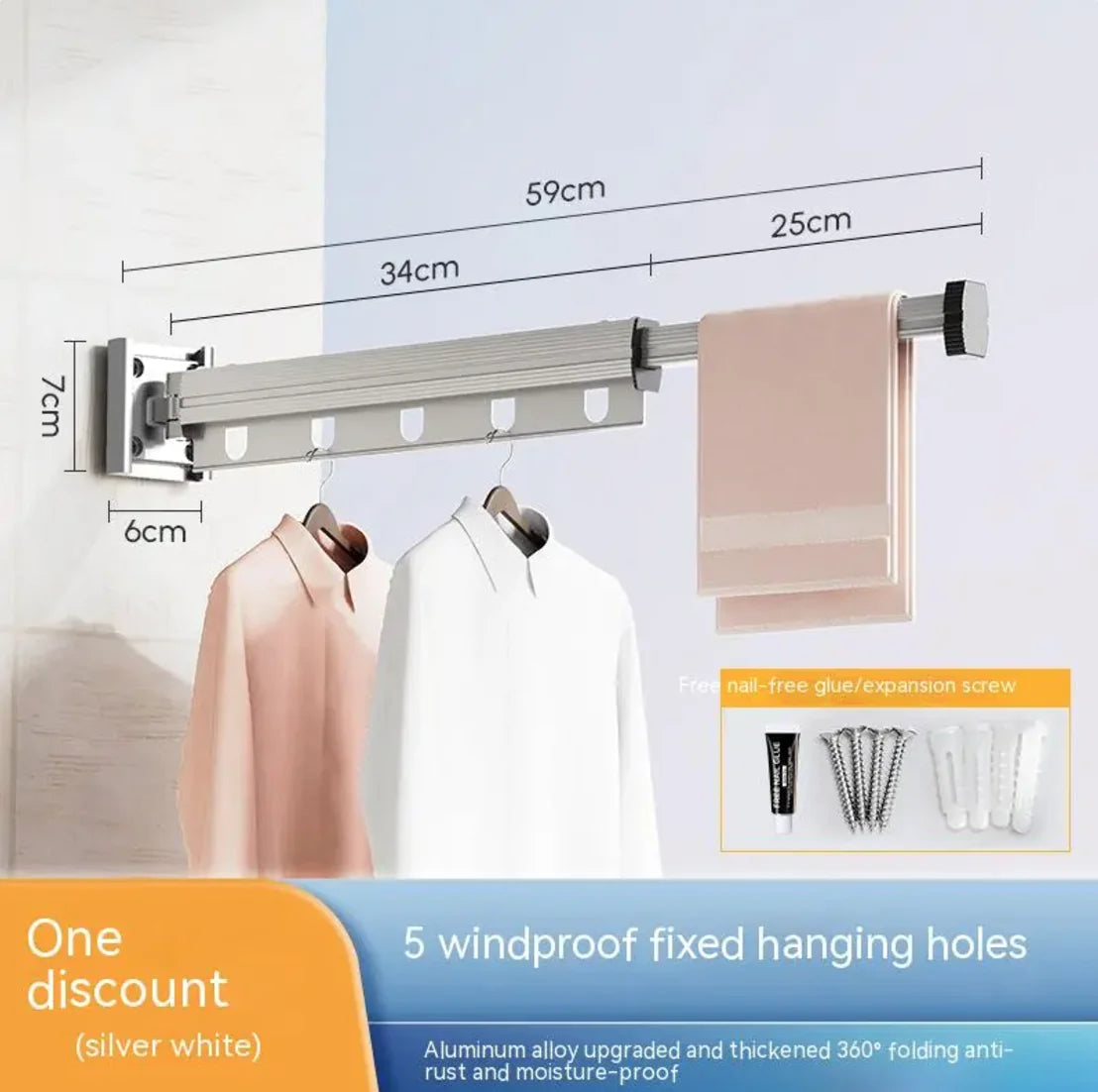 Aluminum Suction Cup Clothes Hanger