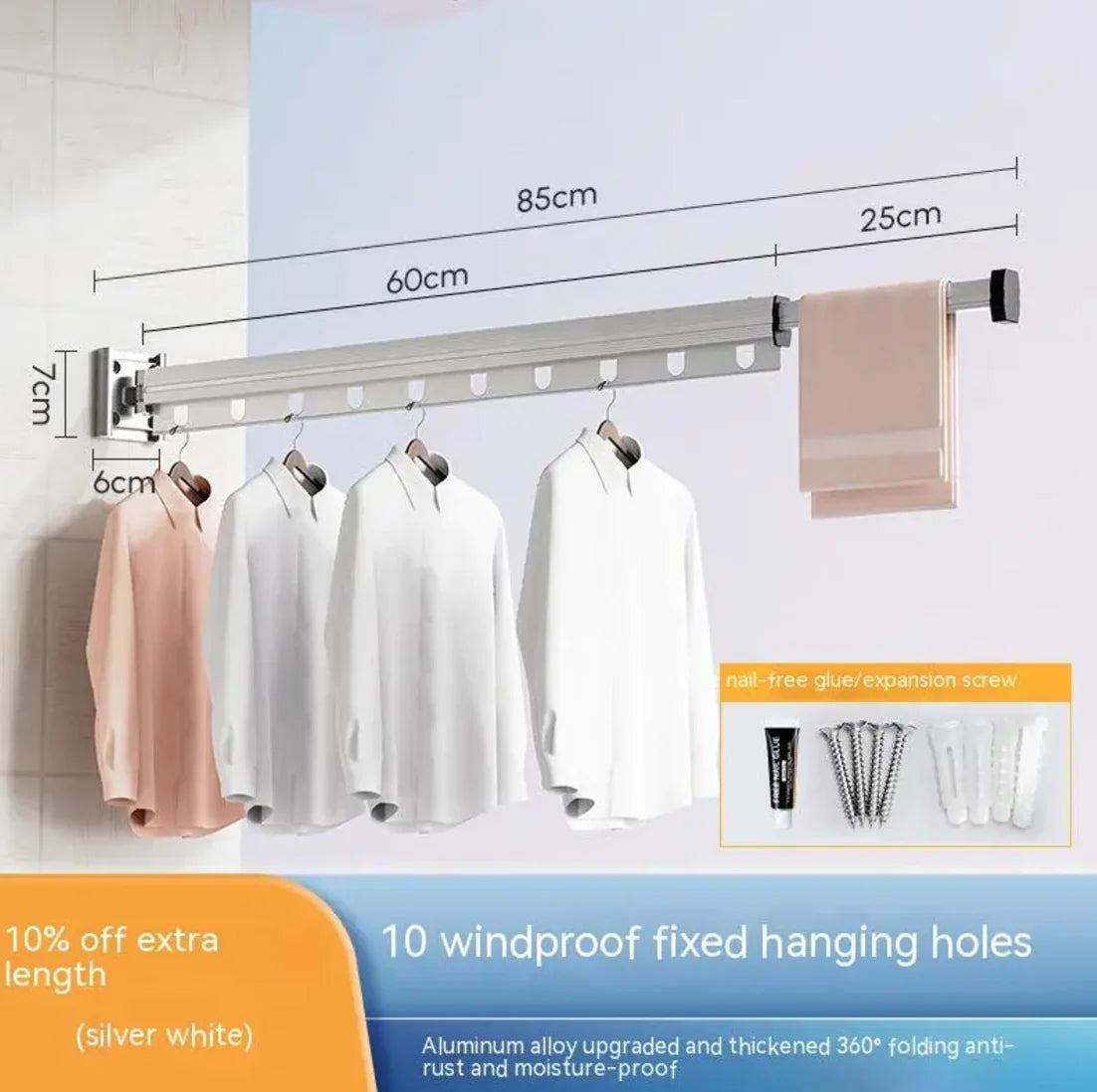 Aluminum Suction Cup Clothes Hanger