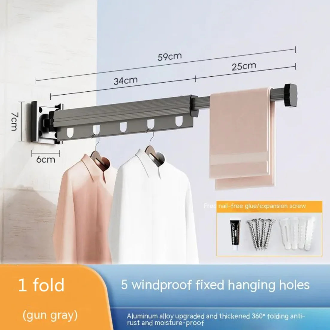 Aluminum Suction Cup Clothes Hanger