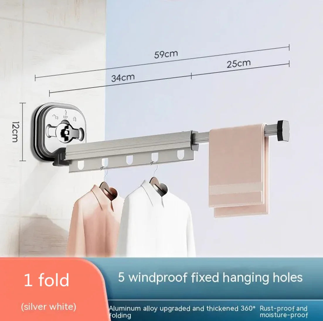 Aluminum Suction Cup Clothes Hanger