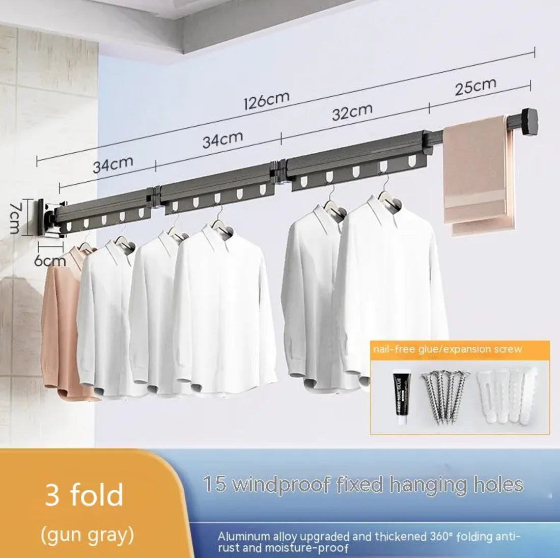 Aluminum Suction Cup Clothes Hanger