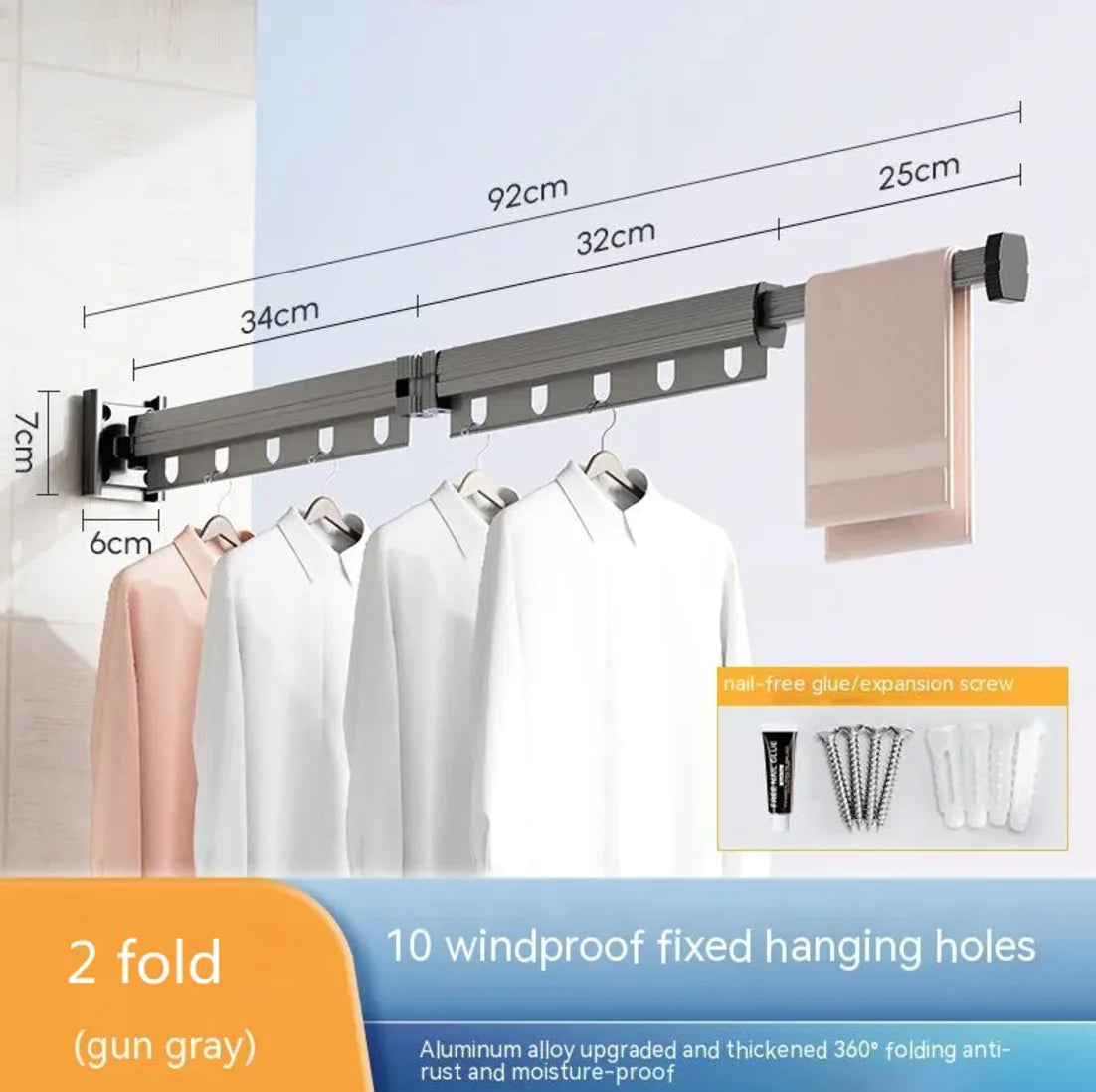 Aluminum Suction Cup Clothes Hanger