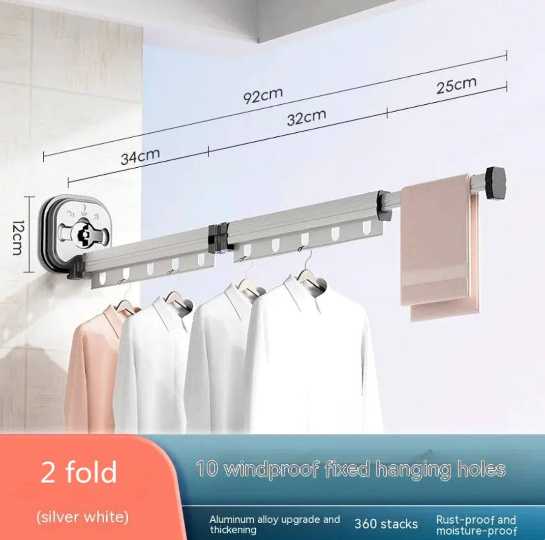 Aluminum Suction Cup Clothes Hanger